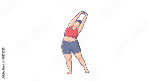 Woman stretching side bend exercise.