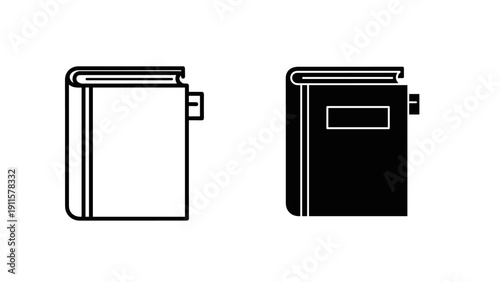 Two simple line drawings of books with tabs Vector