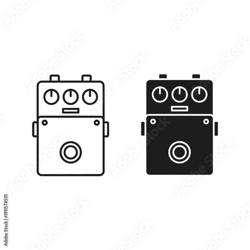 Two black and white camera designs side by side Vector