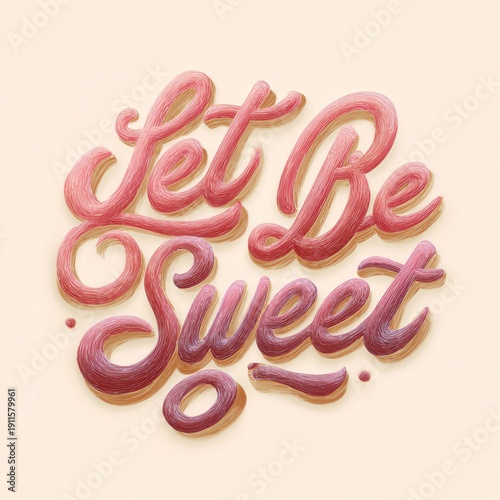 Let be sweet design with colorful letters on light background showing playful style and vibrant colors
