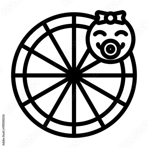 Birth Chart Vector Line Icon Design