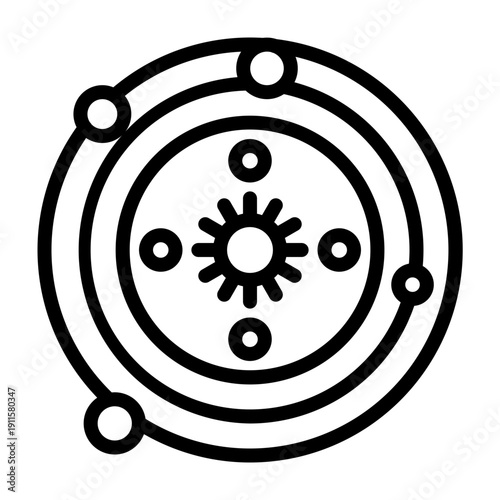 Celestial Map Vector Line Icon Design