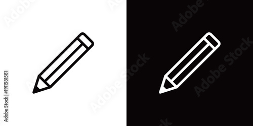 モノクロ鉛筆のアイコン (ベクター)