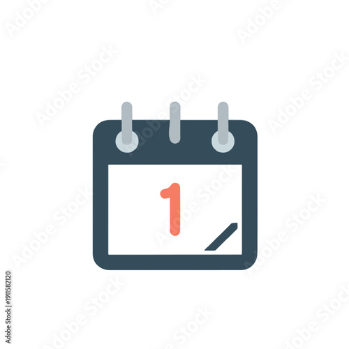 Calendar page turned to the first day of the month with a pen ready to schedule an event