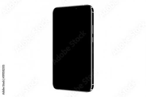 Sleek Smartphone Display: A modern smartphone showcases a captivating black screen.