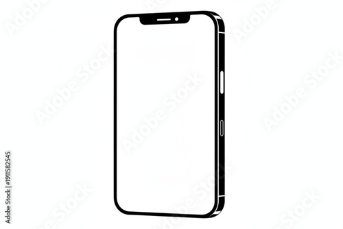 Sleek Modern Smartphone: Capturing a contemporary smartphone design, exuding a minimalist aesthetic with clean lines and a blank screen, suggesting endless possibilities for user interface or content.