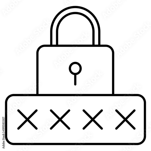 Use Strong Passwords Outline Icon Illustration Vector