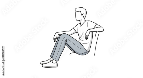 Man sitting in a chair relaxed.