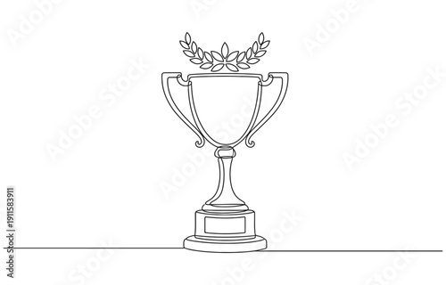 Single continuous line drawing of the best quality award badge.