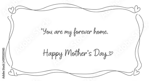 Mother's Day greeting card template with decorative border and heartfelt message