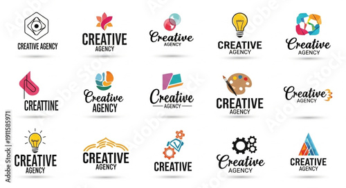 Collection of Creative Logo Designs and Branding Elements.