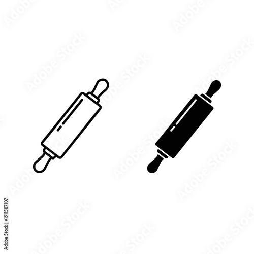 Two rolling pins in different colors Vector