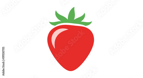 Red strawberry fruit illustration on white background.