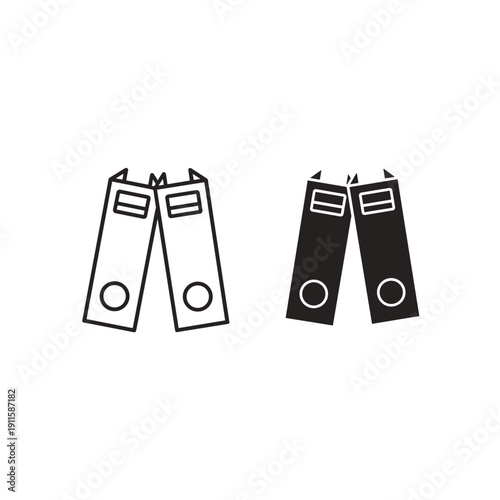 A pair of white and black pants with pockets Vector