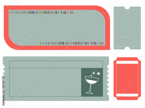 モダンなチケット・クーポン券のデザインフレーム / Modern Ticket Design Frames