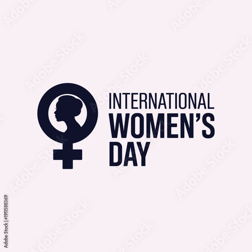 International Women’s Day Concept with Female Gender Symbol and Silhouette