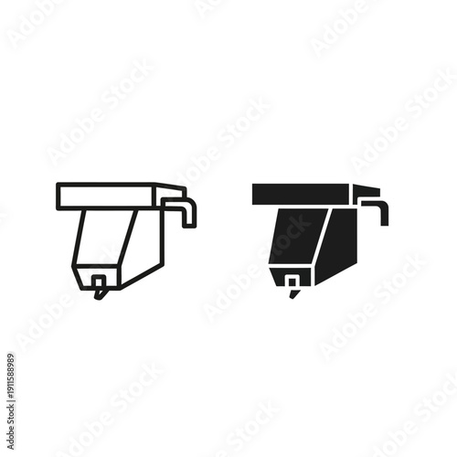 Black and white drawing of two metal profiles Vector