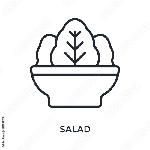 Salad Icon Outline Style. Vector Illustration For Graphic Design