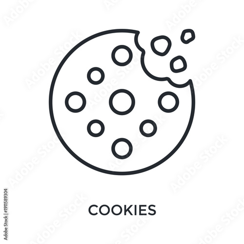 Cookies Icon Outline Style. Vector Illustration For Graphic Design