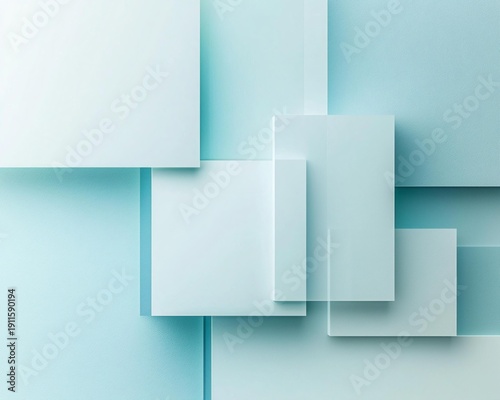 Wallpaper Mural Abstract Composition of Light Blue and White Shapes on Background Torontodigital.ca