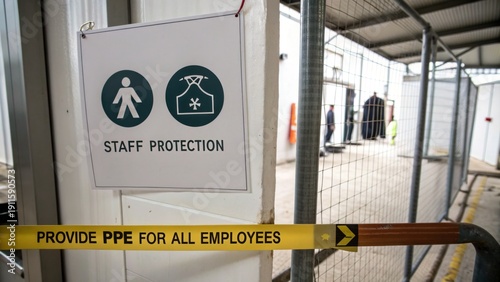 Safety Staff Protection Signage and PPE Tape