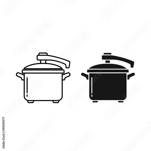 Line drawing of two pots with lids Vector