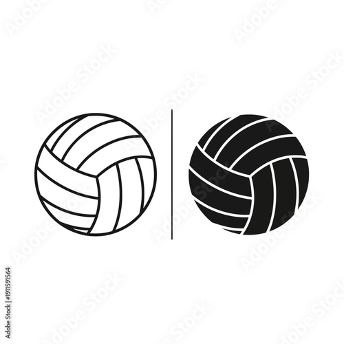 A black and white volleyball comparison Vector