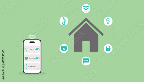Smart home system. Home automation technology Connected house concept	