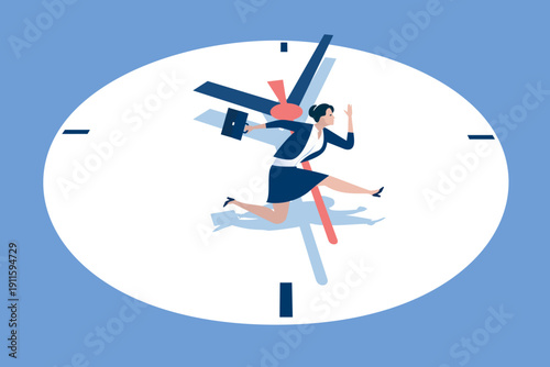 Time pressure. Time management. Deadline. Time schedule. Vector illustration.
