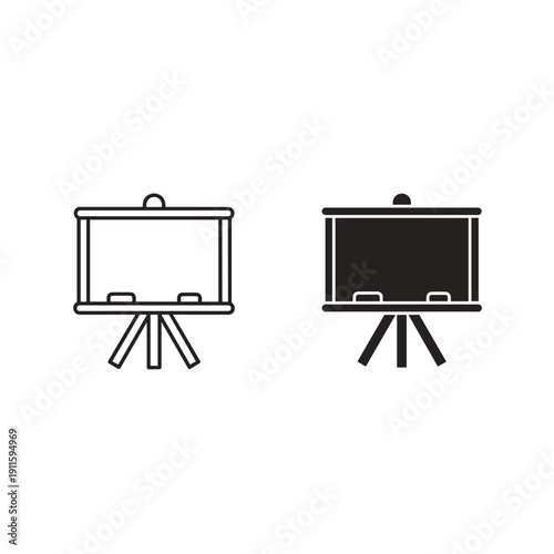 A pair of presentation screens on easels Vector