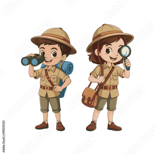 vector illustration of a cowboy and his wife