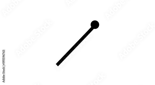 Black nail with round head.