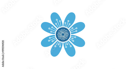 Blue flower with white details.