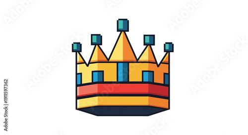 Colorful Cartoon Crown Royal Symbol.