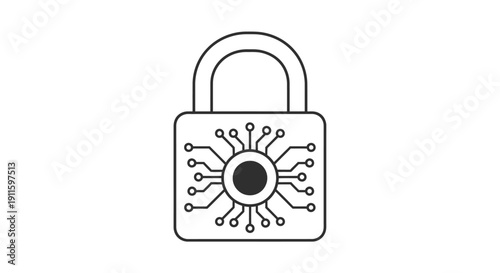 Digital padlock with circuit board design.