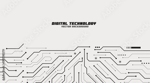 Digital Technology Background Bottom Circuit Board Pattern Modern Electronic Innovation Data System Banner