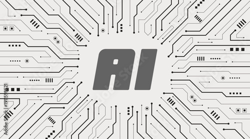 Artificial Intelligence AI Technology Background Circuit Pattern High Tech Innovation Digital Network System Template Layout