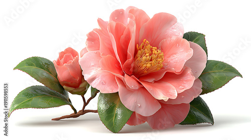 pink carnation flower isolated  on white background