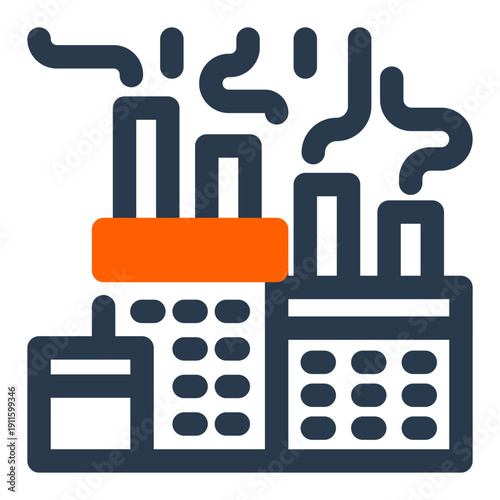 Industrial air pollution from factories and urban emissions