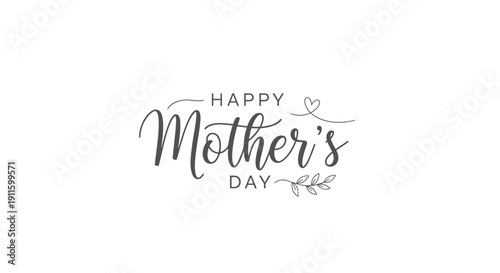 Mother's Day greeting card template with Happy Mother's Day text and floral design