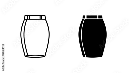 A black and white drawing of two skirts Vector