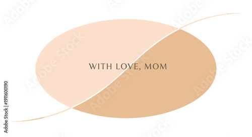 Vector love mom greeting card design element isolated on transparent background