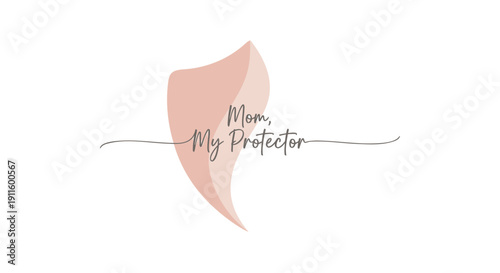 Vector shield logo with 'Mom My Protector' text, isolated on transparent background