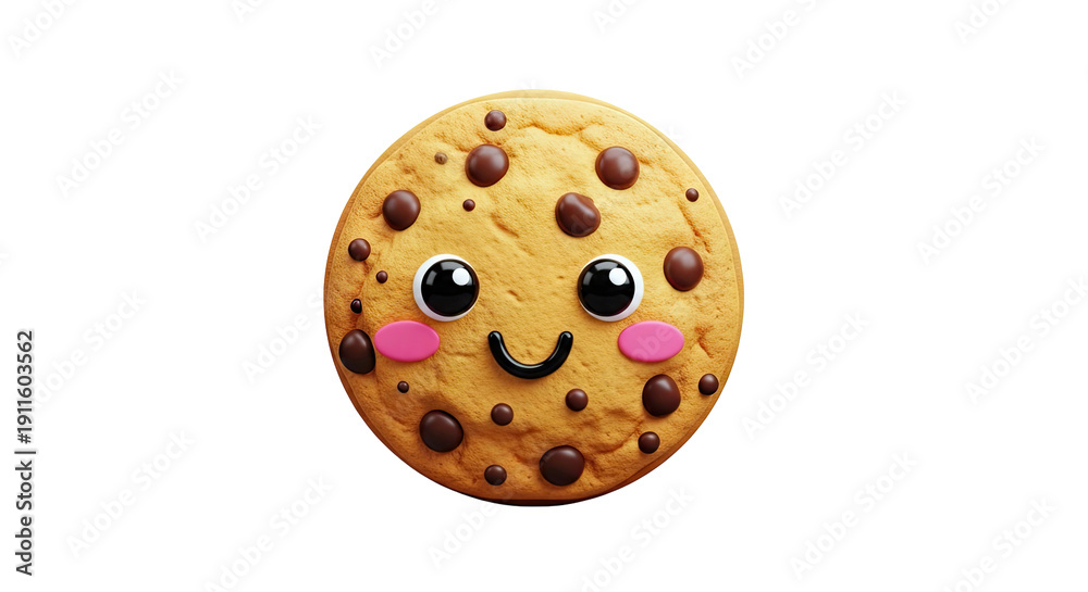 Fototapeta premium Cute Chocolate Chip Cookie Character