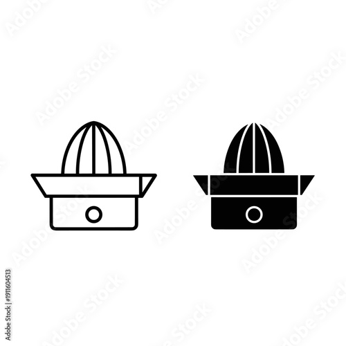 Black and white icon of two manual juicer Vector