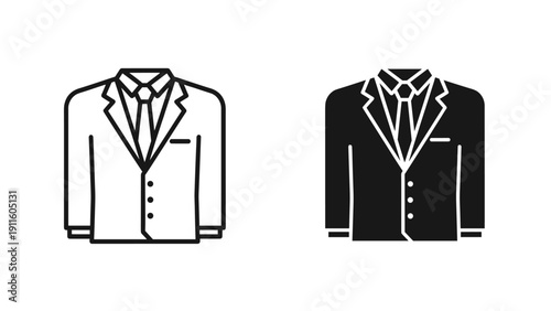 A black and white drawing of two suit jackets Vector