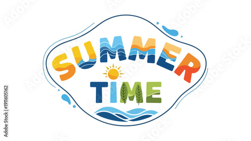 A vibrant and playful illustration celebrating the essence of summer holidays and joyful outdoor activities