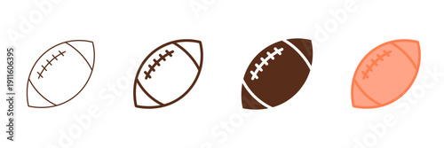 Set of minimalist football icons with transparent background, depicting sports equipment for games, athletic events, and team competitions, vector illustration