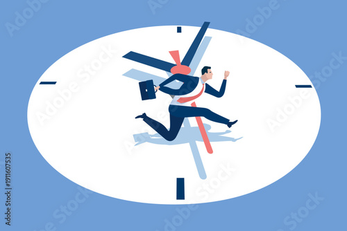 Time pressure. Time management. Deadline. Time schedule. Vector illustration. 