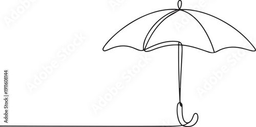 umbrella continuous one line drawing.one line icon illustration with white background